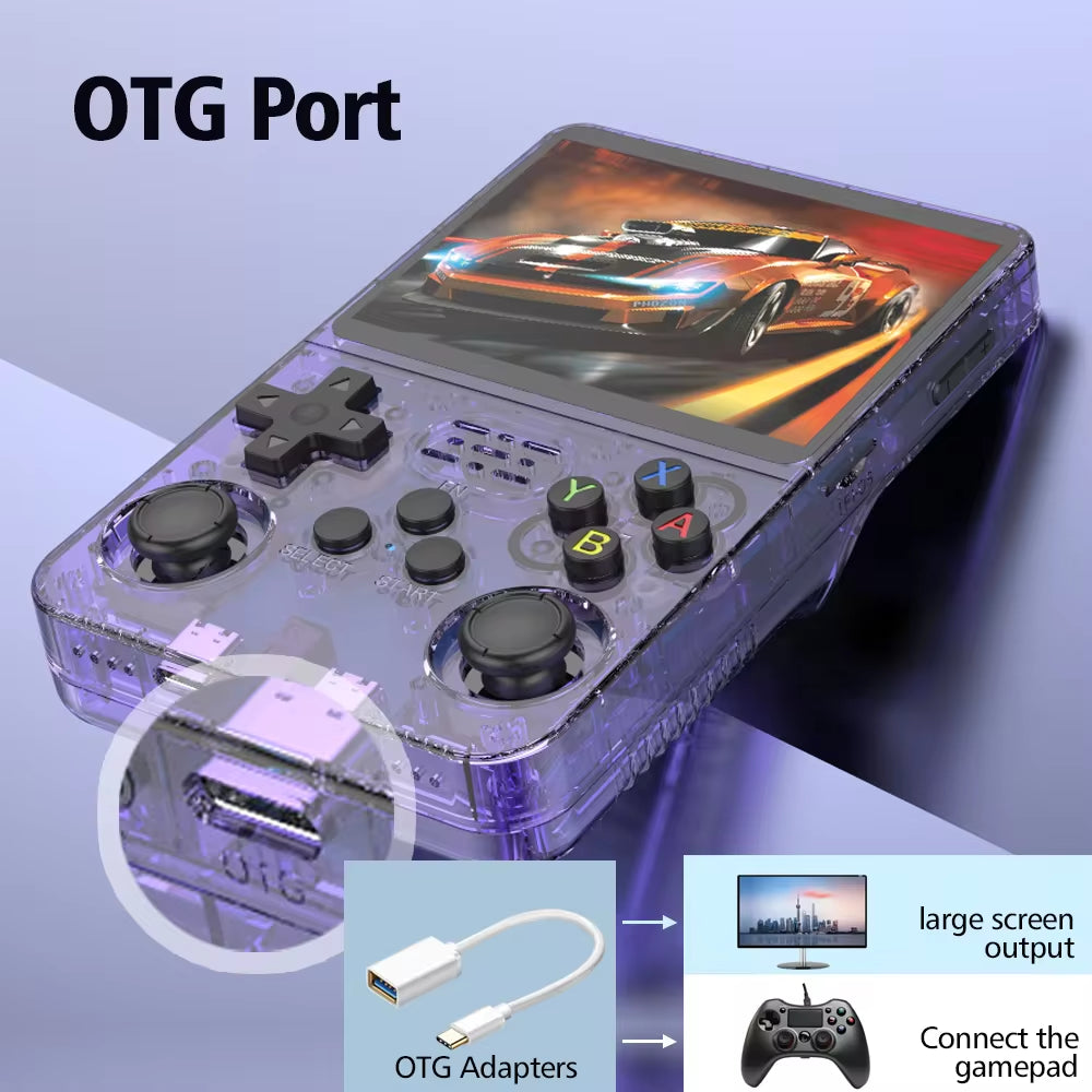 R36S Retro Handheld Game Console Liunx 3.5-Inch IPS Screen Built in 64G 20000 Classical Games Portable Game Console Holiday Gift